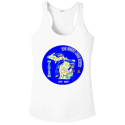 Michigan Circle Emblem The Great Lake State Ladies PosiCharge Competitor Racerback Tank