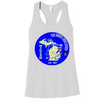 Michigan Circle Emblem The Great Lake State Women's Racerback Tank