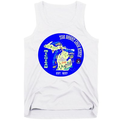 Michigan Circle Emblem The Great Lake State Tank Top
