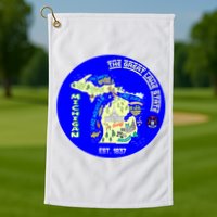 Michigan Circle Emblem The Great Lake State Golf Towel