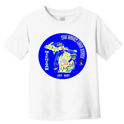 Michigan Circle Emblem The Great Lake State Toddler T-Shirt