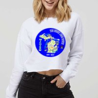 Michigan Circle Emblem The Great Lake State Cropped Pullover Crew