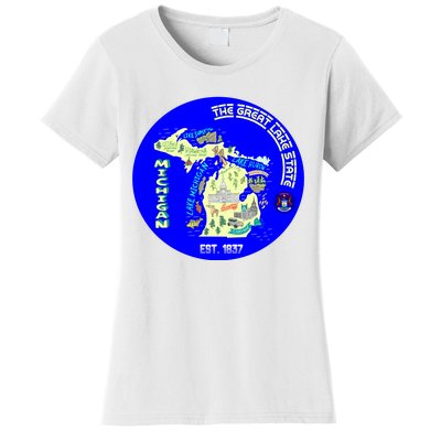 Michigan Circle Emblem The Great Lake State Women's T-Shirt