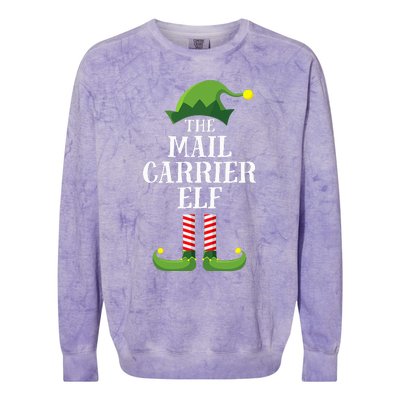 Mail Carrier Elf Matching Family Group Christmas Party Pj Colorblast Crewneck Sweatshirt