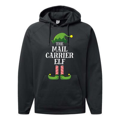 Mail Carrier Elf Matching Family Group Christmas Party Pj Performance Fleece Hoodie