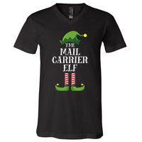 Mail Carrier Elf Matching Family Group Christmas Party Pj V-Neck T-Shirt