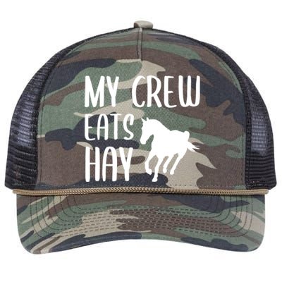 My Crew Eats Hay Horse Horseback Riding Meaningful Gift Retro Rope Trucker Hat Cap