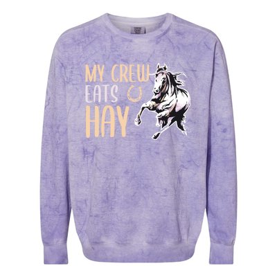 My Crew Eats Hay Horse Horseback Riding Gift Colorblast Crewneck Sweatshirt