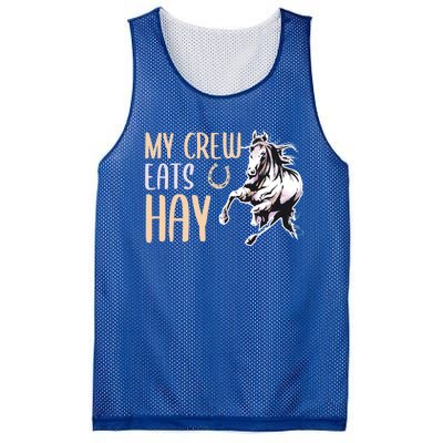 My Crew Eats Hay Horse Horseback Riding Gift Mesh Reversible Basketball Jersey Tank