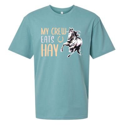 My Crew Eats Hay Horse Horseback Riding Gift Sueded Cloud Jersey T-Shirt