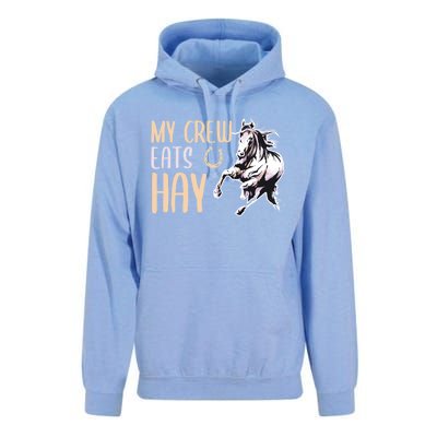 My Crew Eats Hay Horse Horseback Riding Gift Unisex Surf Hoodie