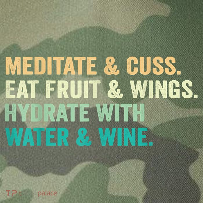 Meditate & Cuss Eat Fruit & Wings Hydrate With Water & Wine Legacy Tie Dye Trucker Hat