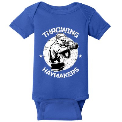 Mma Cage Fighter Throwing Haymakers Mixed Martial Arts Gift Baby Bodysuit