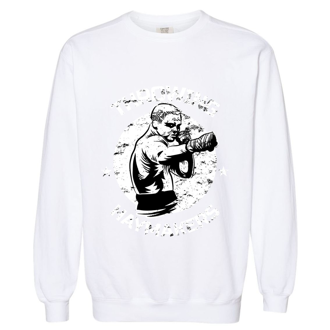Mma Cage Fighter Throwing Haymakers Mixed Martial Arts Gift Garment-Dyed Sweatshirt
