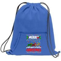 Merry Christmas Funny Buffalo Plaid Moose Animals Xmas Gift Sweatshirt Cinch Pack Bag