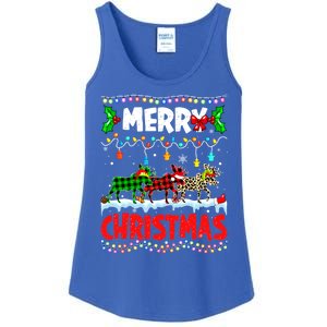 Merry Christmas Funny Buffalo Plaid Moose Animals Xmas Gift Ladies Essential Tank