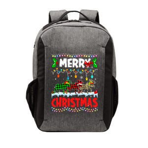 Merry Christmas Funny Buffalo Plaid Moose Animals Xmas Gift Vector Backpack