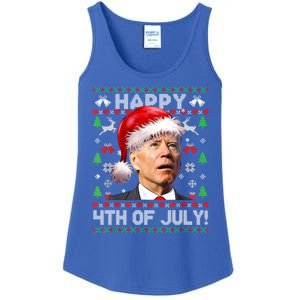 Merry Christmas Funny Joe Biden Happy 4th Of July Ugly Xmas Gift Ladies Essential Tank