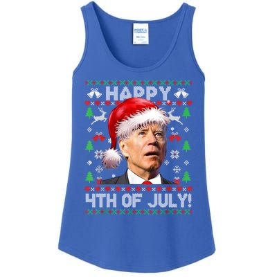 Merry Christmas Funny Joe Biden Happy 4th Of July Ugly Xmas Gift Ladies Essential Tank