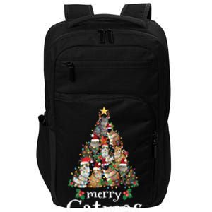 Merry Catmas Funny Cat Mom Cat Dad Christmas Cat Gift Impact Tech Backpack