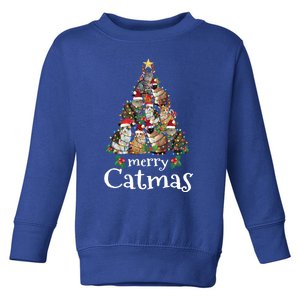 Merry Catmas Funny Cat Mom Cat Dad Christmas Cat Gift Toddler Sweatshirt