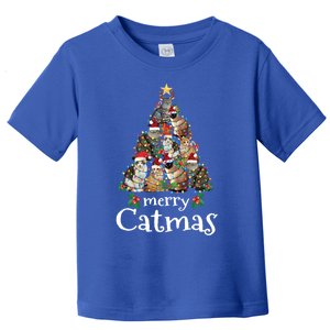 Merry Catmas Funny Cat Mom Cat Dad Christmas Cat Gift Toddler T-Shirt