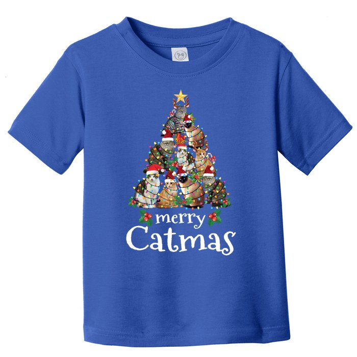 Merry Catmas Funny Cat Mom Cat Dad Christmas Cat Gift Toddler T-Shirt