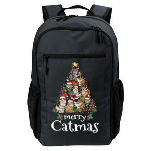 Merry Catmas Funny Cat Mom Cat Dad Christmas Cat Gift Daily Commute Backpack