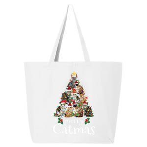 Merry Catmas Funny Cat Mom Cat Dad Christmas Cat Gift 25L Jumbo Tote