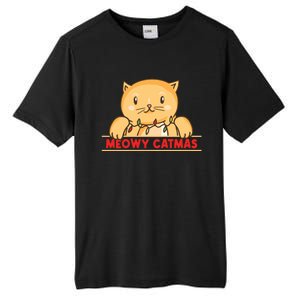 Merry Christmas For Cat Lover Cat Pajama Xmas Meowy Catmas Gift Tall Fusion ChromaSoft Performance T-Shirt