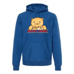 Merry Christmas For Cat Lover Cat Pajama Xmas Meowy Catmas Gift Premium Hoodie