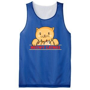 Merry Christmas For Cat Lover Cat Pajama Xmas Meowy Catmas Gift Mesh Reversible Basketball Jersey Tank