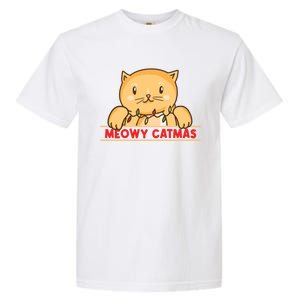 Merry Christmas For Cat Lover Cat Pajama Xmas Meowy Catmas Gift Garment-Dyed Heavyweight T-Shirt