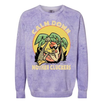 Mother Cluckers Funny Chicken Daddy Cute Gift Colorblast Crewneck Sweatshirt