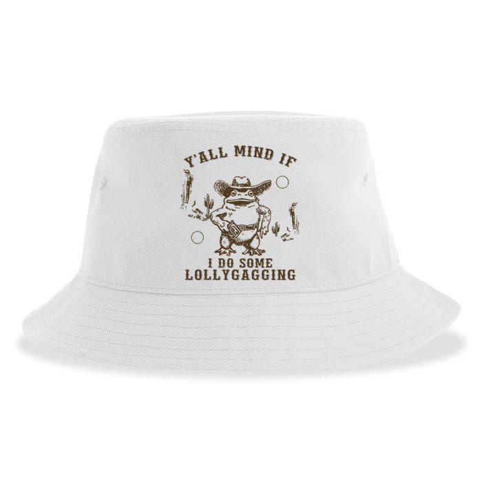 Meme Cowboy Frog YAll Mind If I Do Some Lollygagging Sustainable Bucket Hat