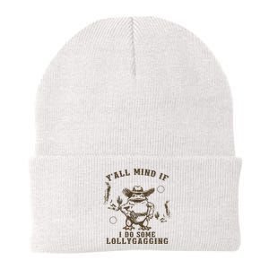 Meme Cowboy Frog YAll Mind If I Do Some Lollygagging Knit Cap Winter Beanie