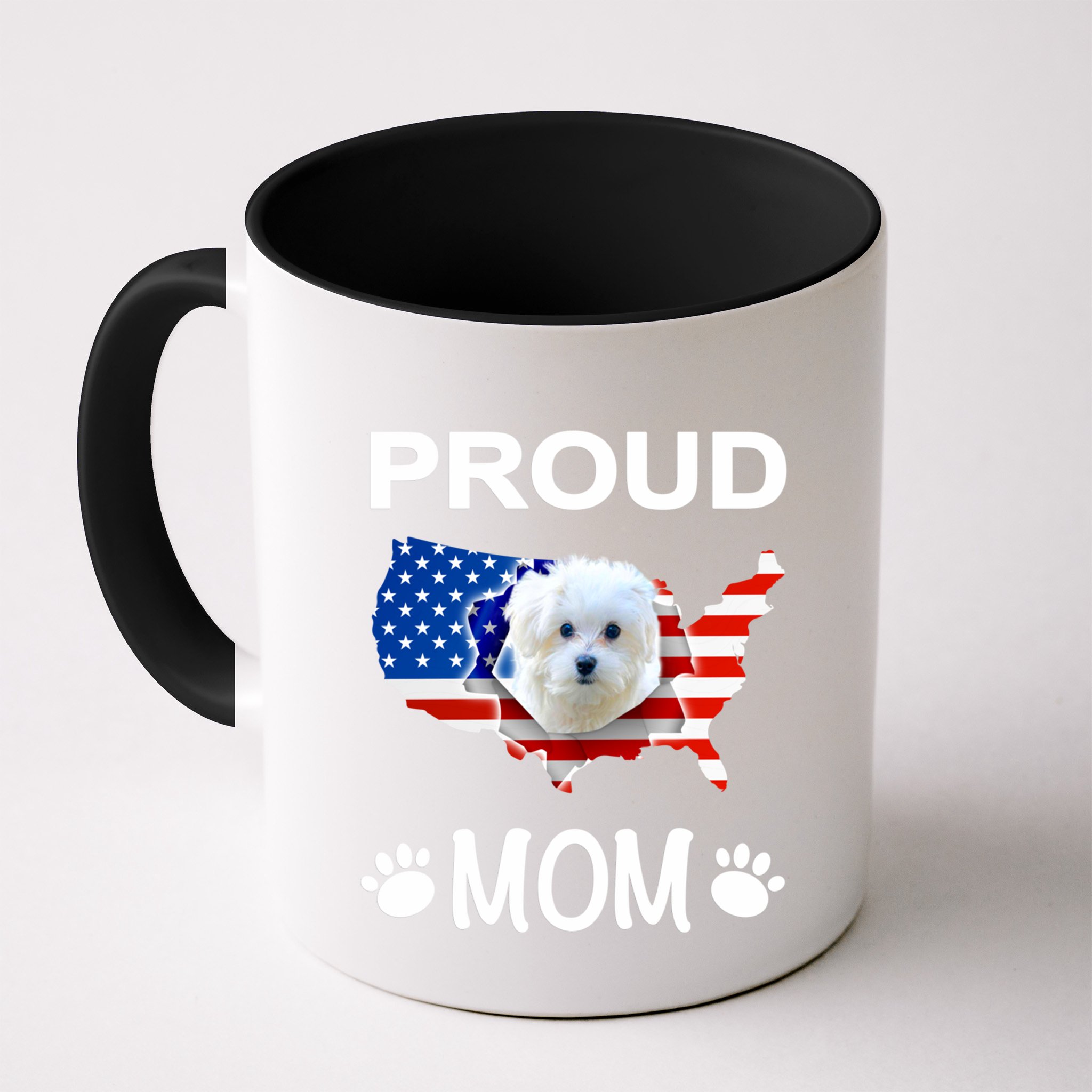 Maltese Cute Funny Gift Maltese Dog Maltese Proud Patriot Mom Gift Mug