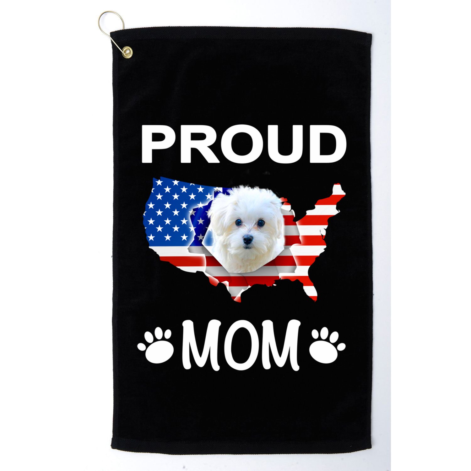 Maltese Cute Funny Gift Maltese Dog Maltese Proud Patriot Mom Gift Golf Towel