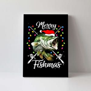 Merry Christmas Fishmas Funny Fishing Fish Present Canvas