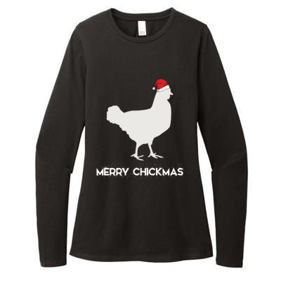 Merry Chickmas Funny Chicken Lover Santa Hat Christmas Funny Gift Cool Gift Womens CVC Long Sleeve Shirt