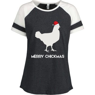 Merry Chickmas Funny Chicken Lover Santa Hat Christmas Funny Gift Cool Gift Enza Ladies Jersey Colorblock Tee