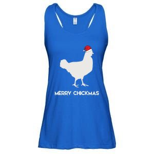 Merry Chickmas Funny Chicken Lover Santa Hat Christmas Funny Gift Cool Gift Ladies Essential Flowy Tank