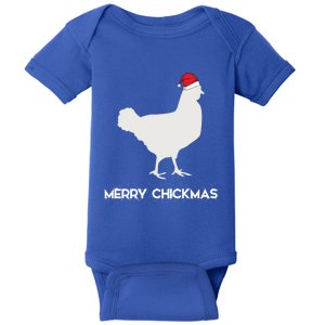 Merry Chickmas Funny Chicken Lover Santa Hat Christmas Funny Gift Cool Gift Baby Bodysuit