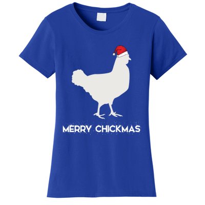 Merry Chickmas Funny Chicken Lover Santa Hat Christmas Funny Gift Cool Gift Women's T-Shirt