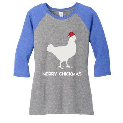 Merry Chickmas Funny Chicken Lover Santa Hat Christmas Funny Gift Cool Gift Women's Tri-Blend 3/4-Sleeve Raglan Shirt