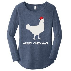 Merry Chickmas Funny Chicken Lover Santa Hat Christmas Funny Gift Cool Gift Women's Perfect Tri Tunic Long Sleeve Shirt