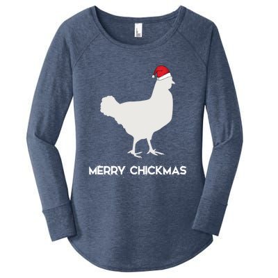 Merry Chickmas Funny Chicken Lover Santa Hat Christmas Funny Gift Cool Gift Women's Perfect Tri Tunic Long Sleeve Shirt