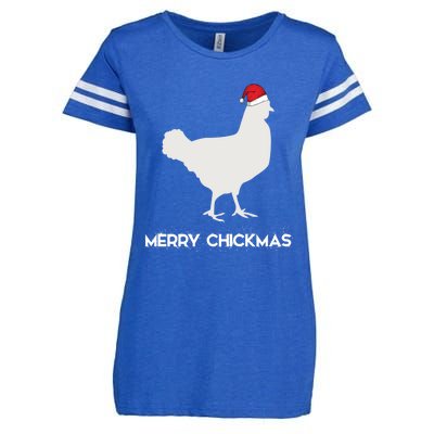 Merry Chickmas Funny Chicken Lover Santa Hat Christmas Funny Gift Cool Gift Enza Ladies Jersey Football T-Shirt