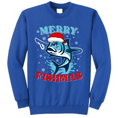 Merry Christmas Fishmas Funny Fishing Fish Great Gift Tall Sweatshirt