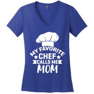 Mom Cooking Funny Quote Chef Humor Sayings Gift Women's V-Neck T-Shirt